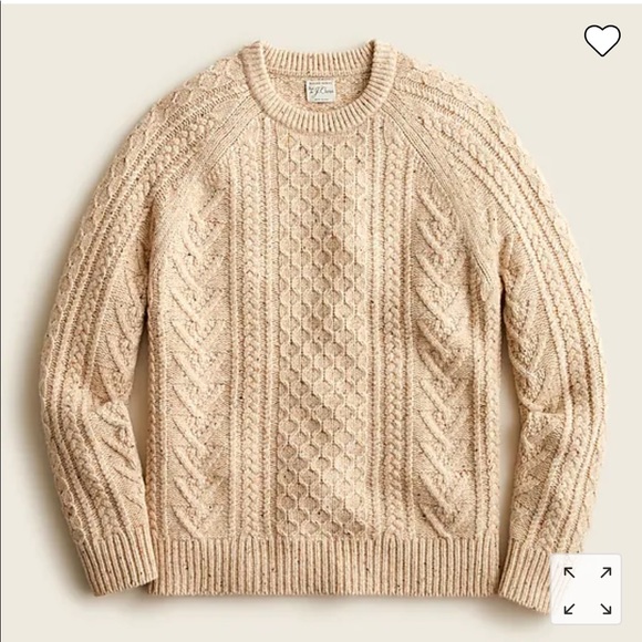 J. Crew Sweaters J Crew Rugged Merino Wool Cableknit Sweater In Donegal Tweed Size Sm Ba39